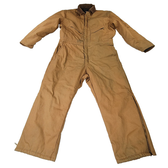 Walls Blizzard Pruf Coveralls Mens Sz 44X26 Beige Insulated One Piece Workwear